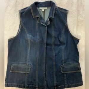 Coldwater Creek Dark Blue Denim Vest